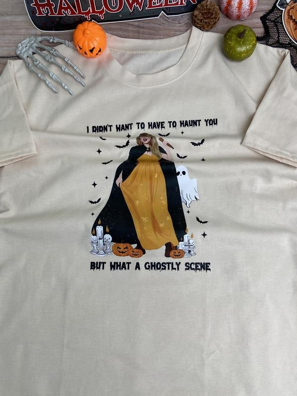 Vintage Halloween Shirts, Ghostly Scene Halloween Sweatshirt