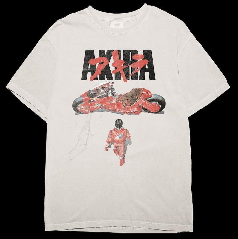 Vintage Inspired Akira T Shirt, Akira Anime Cover, Anime Clothing Vintage- Shortsleeve Crewneck Streetwear Menswear Top Underwear Tshirt