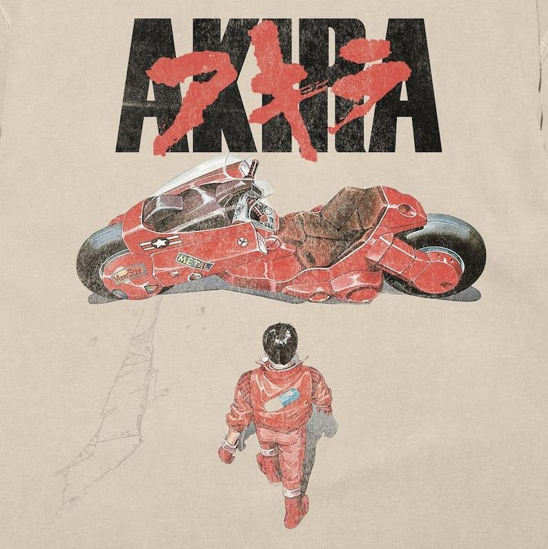 Vintage Inspired Akira T Shirt, Akira Anime Cover, Anime Clothing Vintage- Shortsleeve Crewneck Streetwear Menswear Top Underwear Tshirt