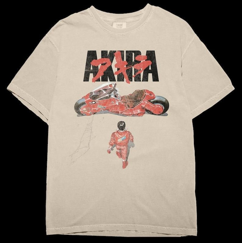 Vintage Inspired Akira T Shirt, Akira Anime Cover, Anime Clothing Vintage- Shortsleeve Crewneck Streetwear Menswear Top Underwear Tshirt