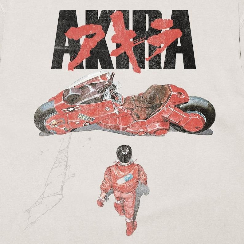 Vintage Inspired Akira T Shirt, Akira Anime Cover, Anime Clothing Vintage- Shortsleeve Crewneck Streetwear Menswear Top Underwear Tshirt