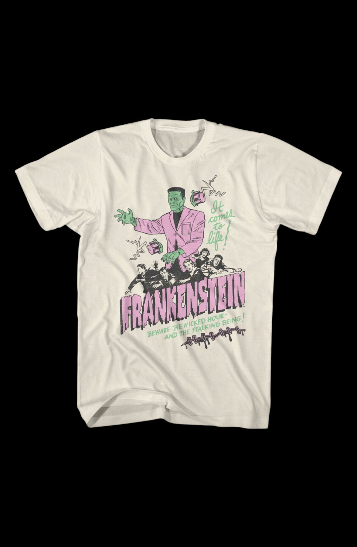 Vintage It Comes To Life Illustration Frankenstein T-Shirt