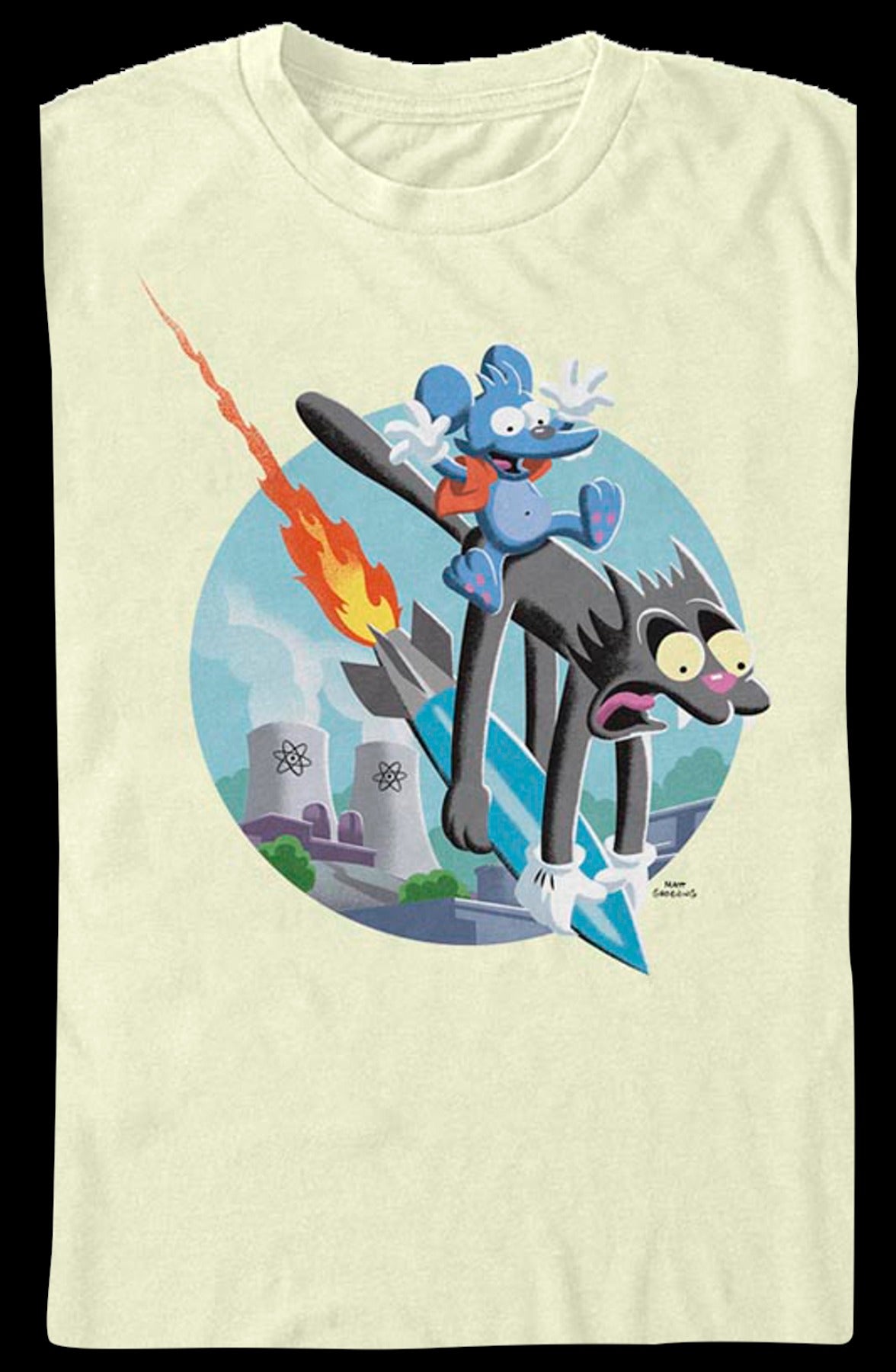 Vintage Itchy & Scratchy Missile The Simpsons T-Shirt