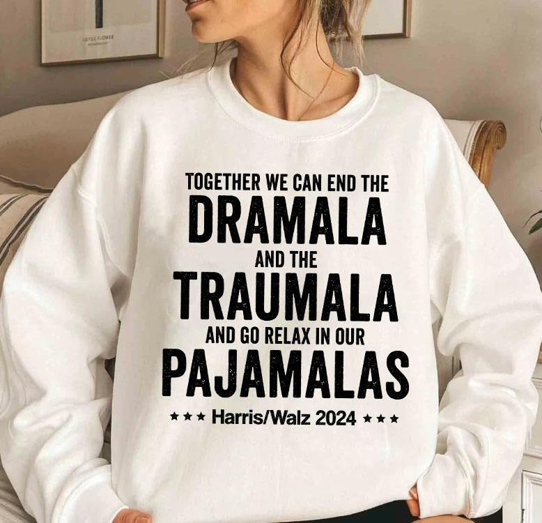 Vintage Kamala Shirt, Dramala Shirt, Harris Walz 2024 Shirt Sweatshirt Hoodie, Vote For Blue, Trendy Tee, Feminism Tee