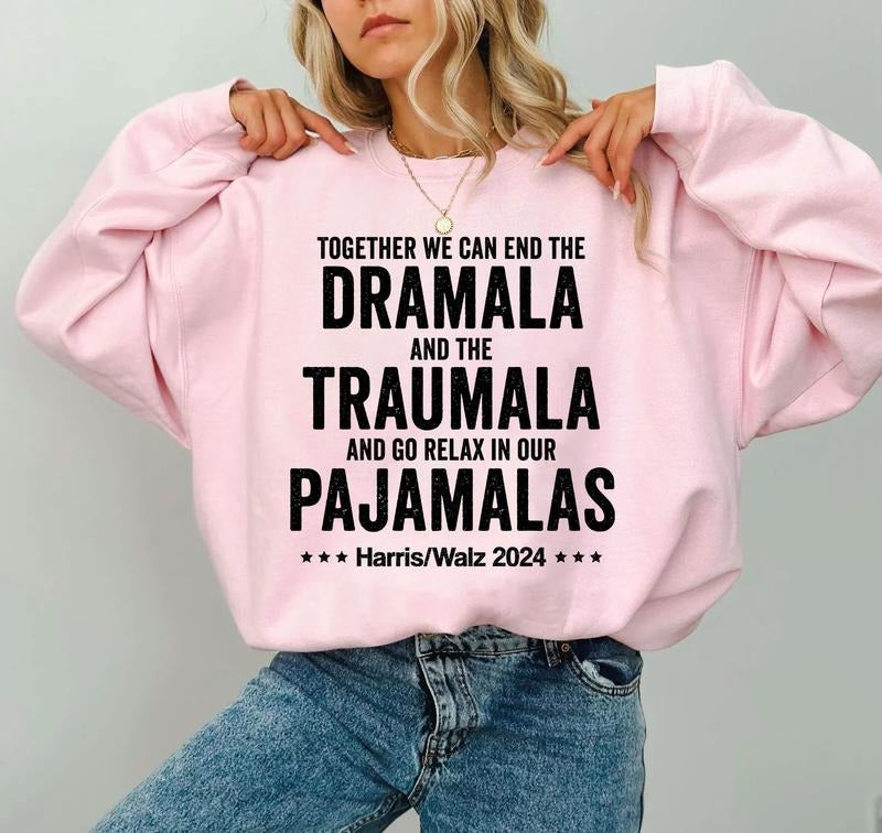 Vintage Kamala Shirt, Dramala Shirt, Harris Walz 2024 Shirt Sweatshirt Hoodie, Vote For Blue, Trendy Tee, Feminism Tee