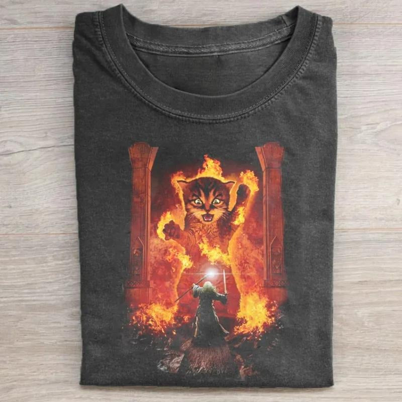 Vintage LOTR You Shall Not Pass Gandalf Graphic Tee -  The Lord of The Rings Movie Shirt - The Hobbits - Middle Earth - J.R.R. Tolkien