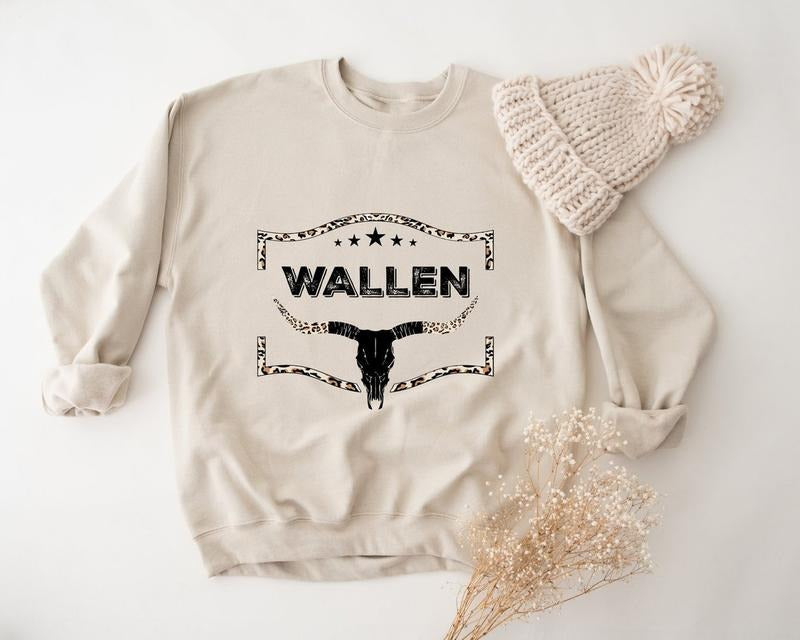 Vintage Longhorn Bullhead Sweatshirt, Country Concert Sweatshirts, Country Music Sweatshirt, Wallen Cow Skull Hoodie, Wallen Sweatshirt