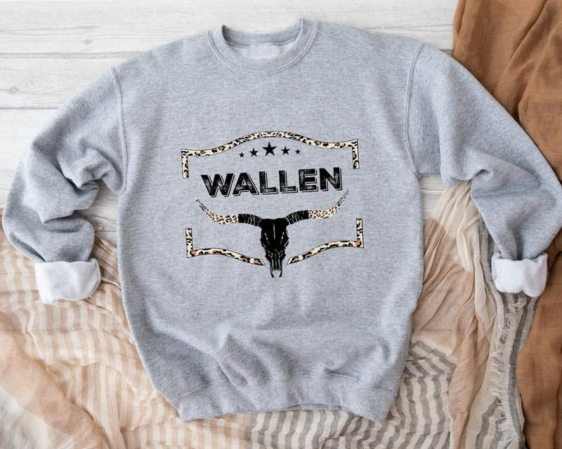 Vintage Longhorn Bullhead Sweatshirt, Country Concert Sweatshirts, Country Music Sweatshirt, Wallen Cow Skull Hoodie, Wallen Sweatshirt