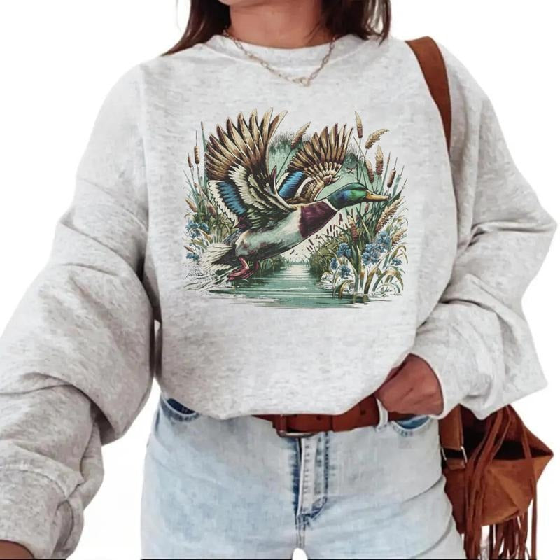 Vintage Mallard Crewneck Duck Hunting Sweatshirt, Hunting Season, Waterfowl Hunting, Hoodie, Unisex