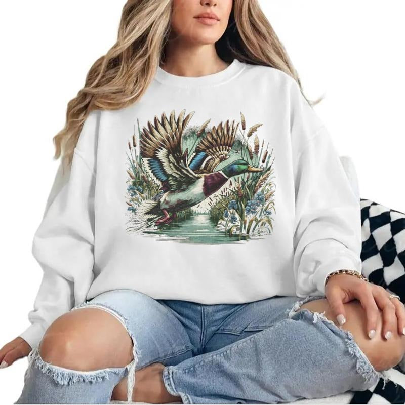 Vintage Mallard Crewneck Duck Hunting Sweatshirt, Hunting Season, Waterfowl Hunting, Hoodie, Unisex