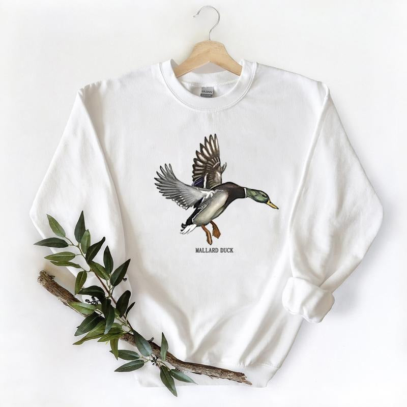 Vintage Mallard Duck Shirt Hunting Season Classic Sweatshirt Graphic,Unisex, Minimalist Cotton Womenswear Hoodie Sweaters