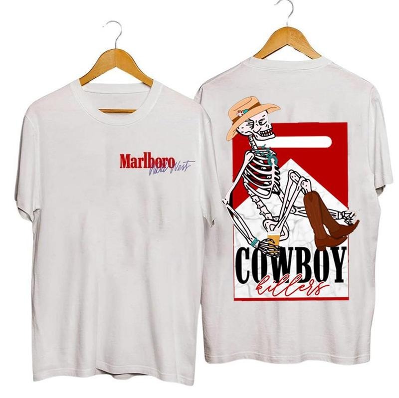 Vintage Marlboro Cowboy Wild West Shirt, Cowboy Killer Shirt, Boho Shirt, Unisex T-Shirt, Full Color, For Men, For Women style 001