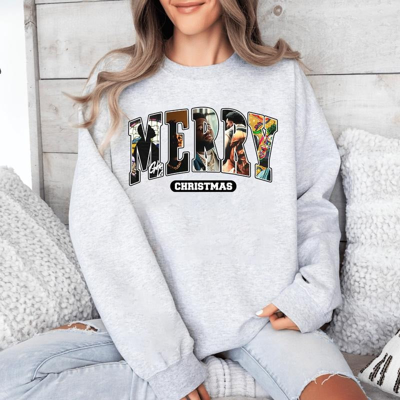 Vintage Merry Christmas RW Shirts, Rapper Music Tour Christmas SweatshirtHoodie Gifts For Fan