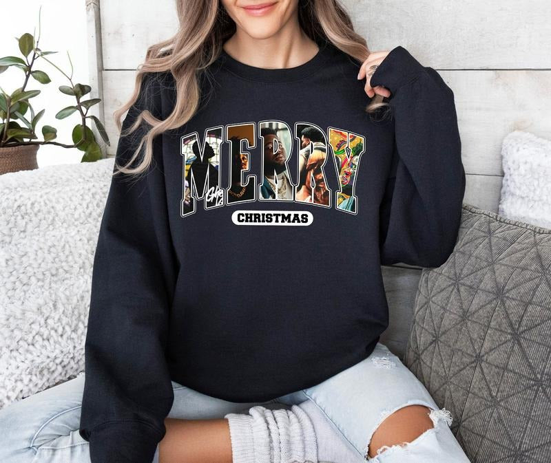 Vintage Merry Christmas RW Shirts, Rapper Music Tour Christmas SweatshirtHoodie Gifts For Fan