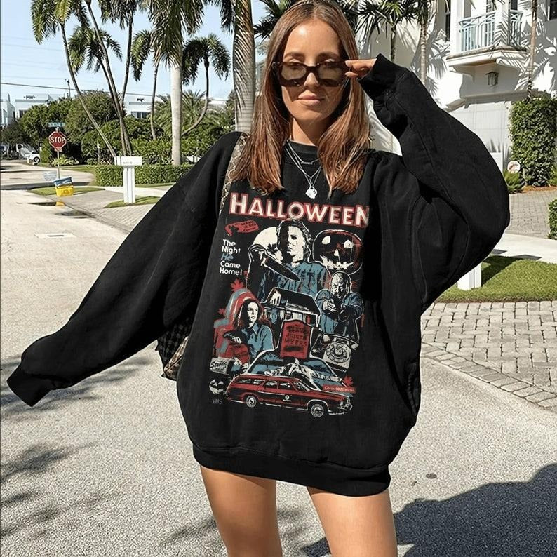 Vintage Michael Myers Halloween Sweatshirt, Michael Myers Halloween The Night He Came Home shirt, Horror Movies Shirt, Horror Movie Hoodie