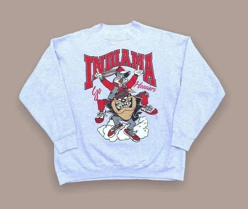 Vintage NCAA Indiana Hoosiers Looney Tunes Sweatshirt, Indiana Hoosiers University Bloomington,  Unisex t-shirt, sweatshirt, hoodie Cotton Menswear