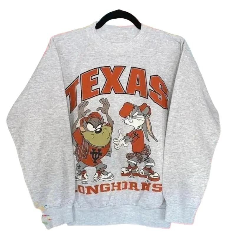 Vintage NCAA Texas Longhorns Looney Tunes Sweatshirt, Texas Longhorns University of Texas, Unisex t-shirt, sweatshirt, hoodie Classic Cotton