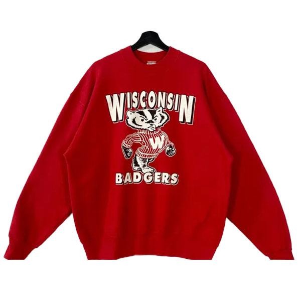 Vintage NCAA Wisconsin Badgers Mascot Shirt, University of Wisconsin Shirt, College Apparel, Football Basketball, Vintage Shirt Unisex Sweatshirt
