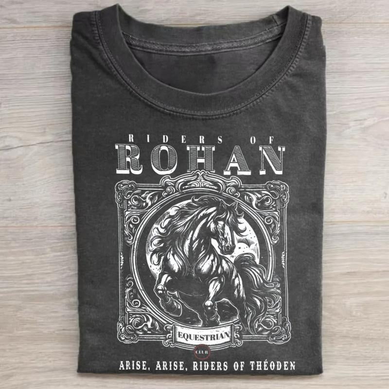 Vintage Riders of Rohan Graphic Tee - The Lord of the Rings Movie Shirt - Middle Earth Geek Gift for Men - Top, Menswear