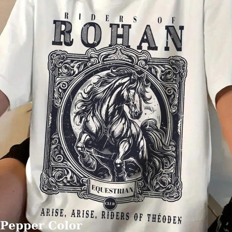 Vintage Riders of Rohan Graphic Tee - The Lord of the Rings Movie Shirt - Middle Earth Geek Gift for Men - Top, Menswear