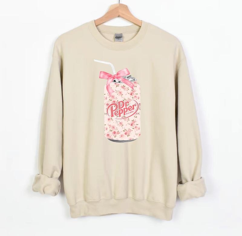 Vintage Rose DrPepper Soda Can Sweatshirt,  Dr Pepper Shirt,  Coquette Soda Sweatshirt, Coquette Bow Sweater, Popular Coquette Sweatshirt, Coquette Bo