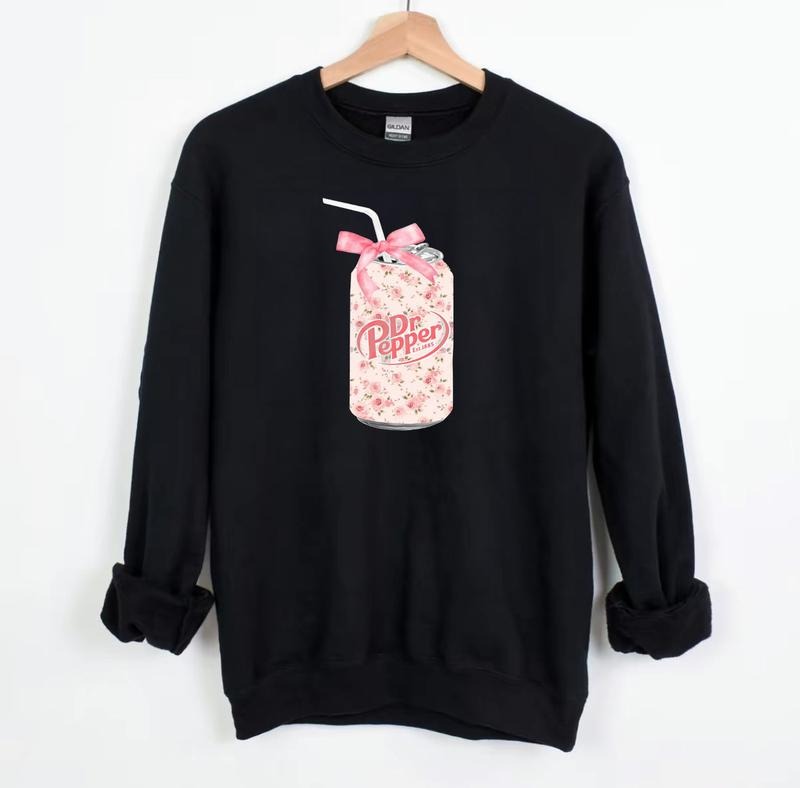 Vintage Rose DrPepper Soda Can Sweatshirt,  Dr Pepper Shirt,  Coquette Soda Sweatshirt, Coquette Bow Sweater, Popular Coquette Sweatshirt, Coquette Bows T Shirt, Cute Baby Pink Bow Tee, Coquette Pink Bow Tee