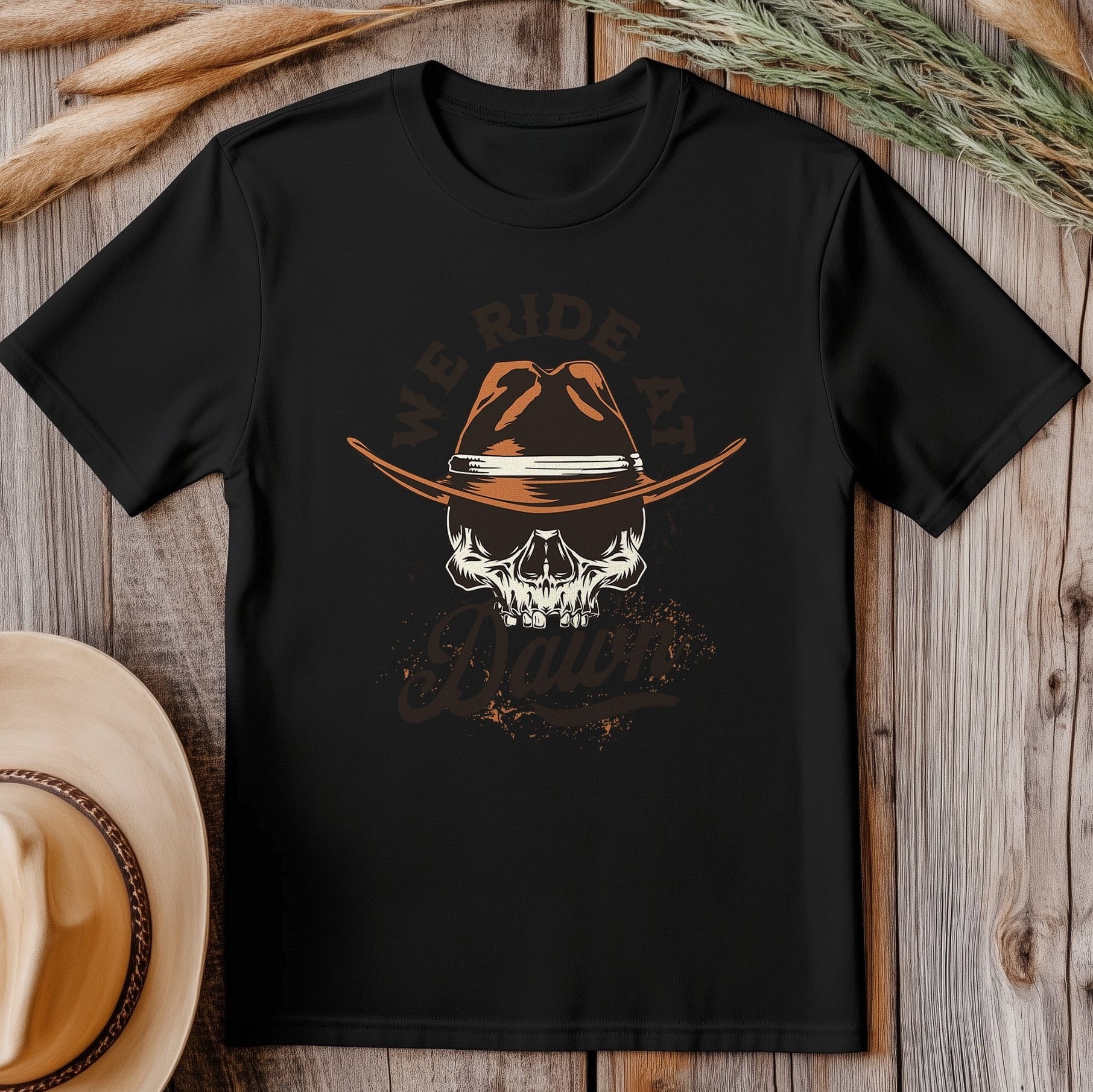 Vintage Skull Western T-Shirt - Saddle