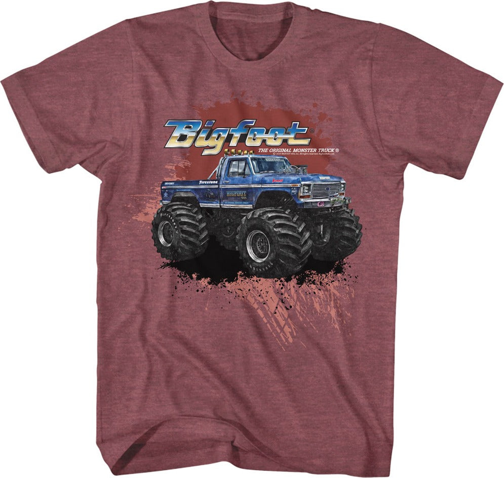 Vintage Splatter Background Bigfoot T-Shirt