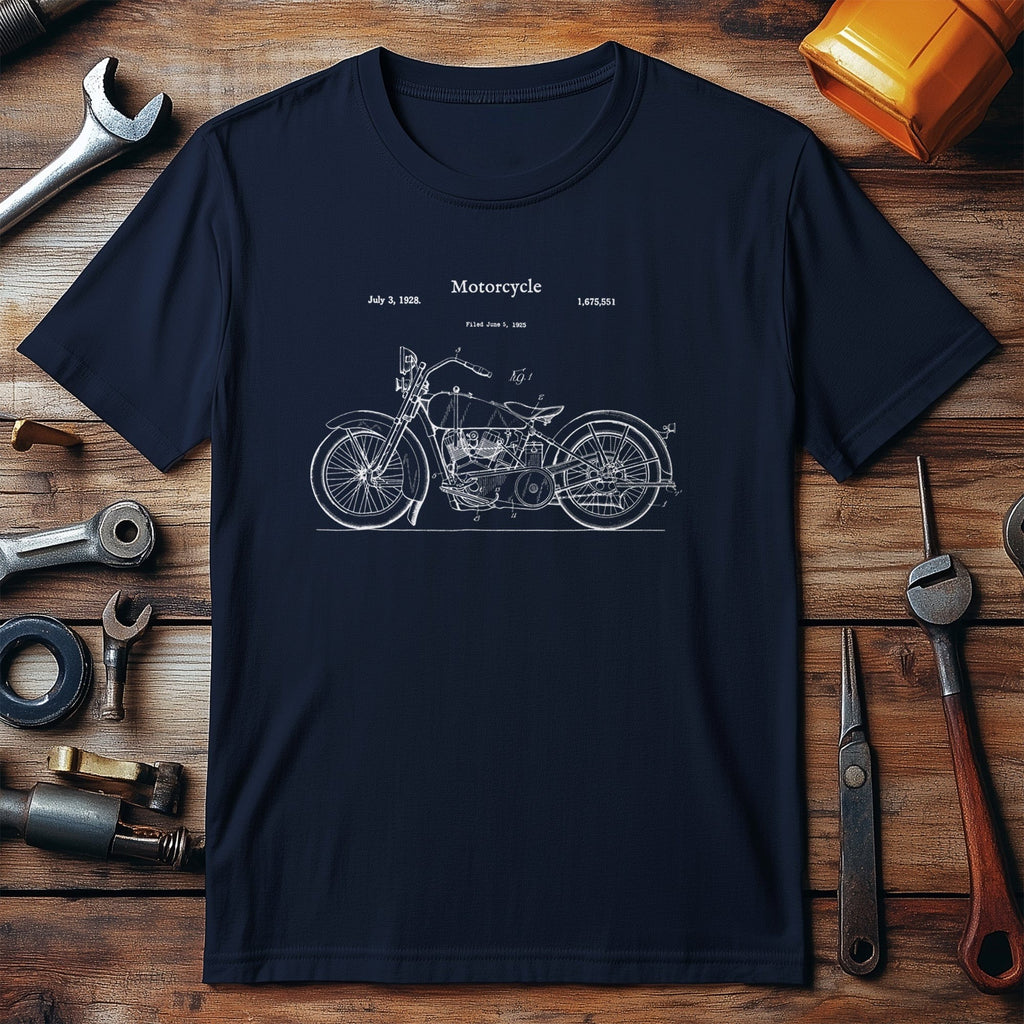 Vintage Street Bike Blueprint Tee -