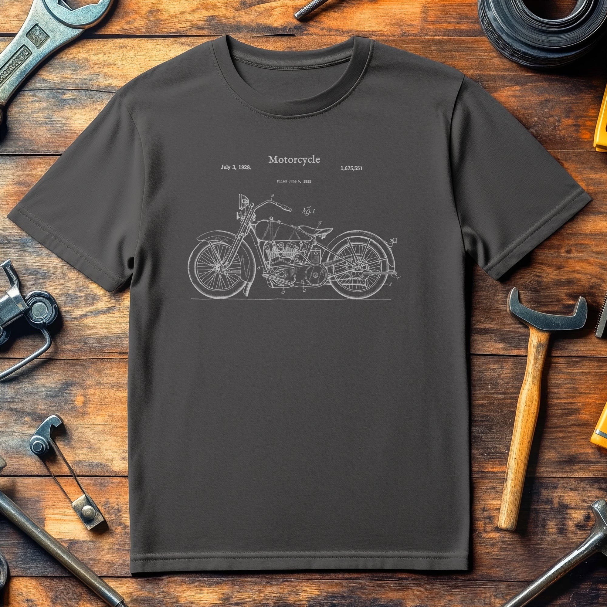 Vintage Street Bike Blueprint Tee -
