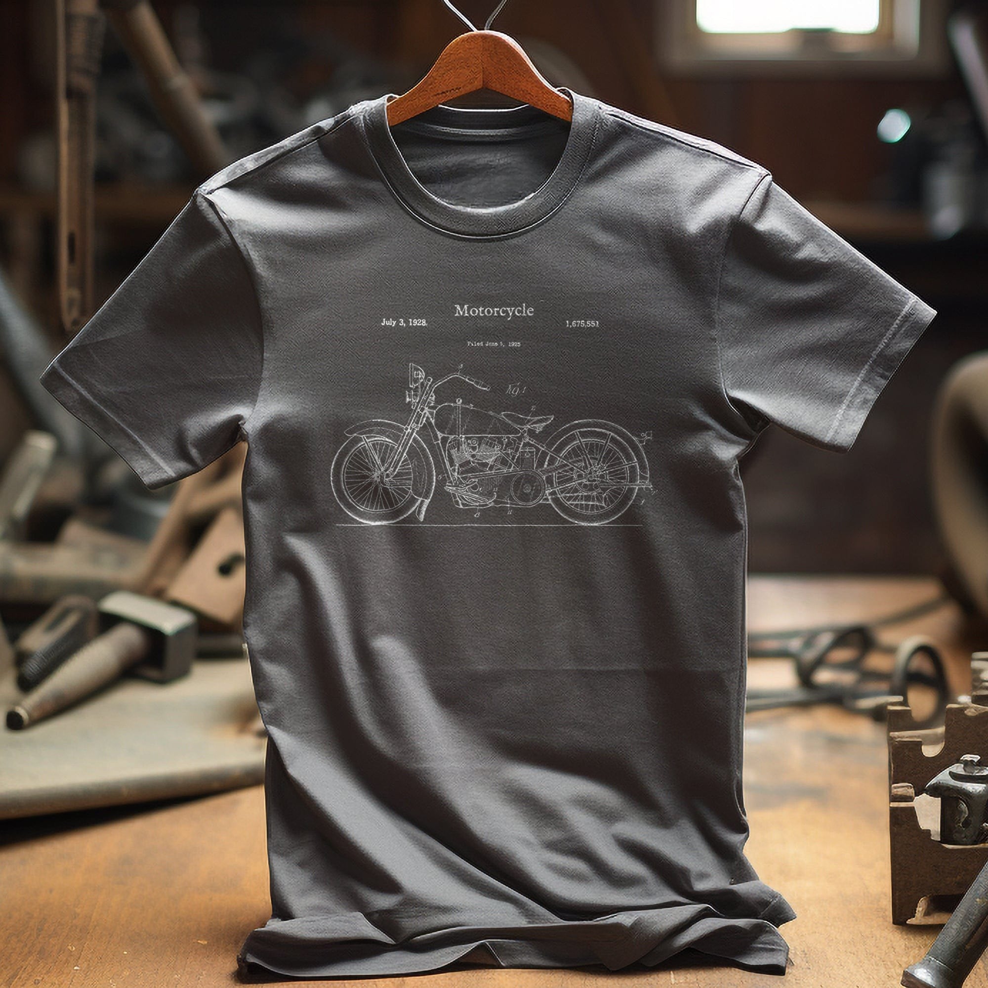 Vintage Street Bike Blueprint Tee -
