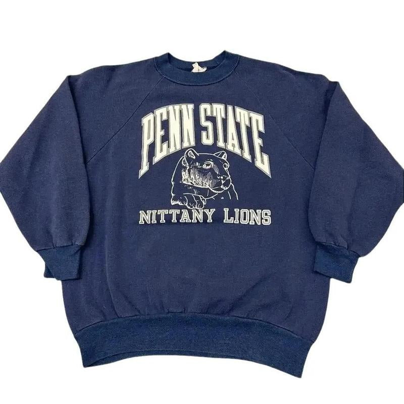 Vintage Style 1980s Penn State Nittany Lions NCAA T-Shirt Sweatshirt Pullover Hoodie Reprinted Gift For NCAA Fans-Unisex Cotton