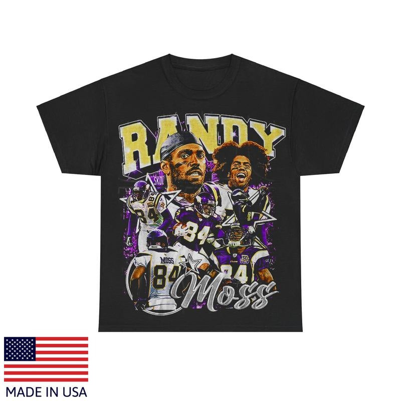Vintage Style Randy Moss Shirt, Football Shirt, Classic 90s Graphic Tee, Unisex, Vintage Bootleg, Randy Moss Merch, Gift for Fans Print