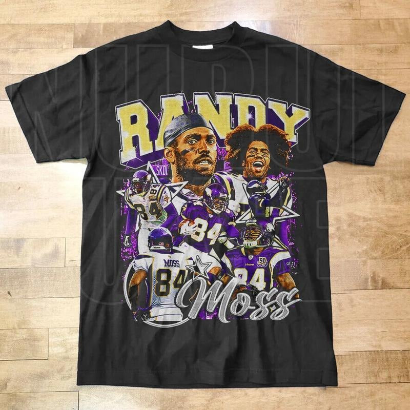 Vintage Style Randy Moss Shirt, Football Shirt, Classic 90s Graphic Tee, Unisex, Vintage Bootleg, Randy Moss Merch, Gift for Fans Print