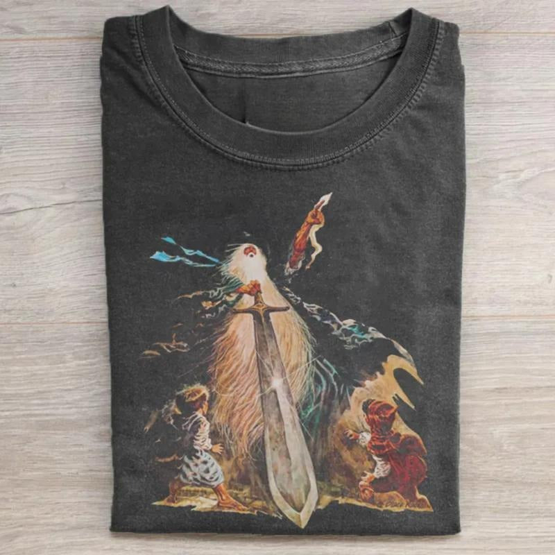 Vintage The Lord of The Rings Graphic Tee - LOTR Shirt - The Hobbits - Men's Top - Menswear Casual Crewneck Shortsleeve