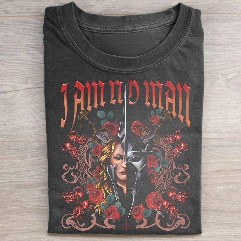 Vintage The Lord of the Rings: The Return of the King Graphic Tee - I am No Man - Witch King - Éowyn - LOTR Meme