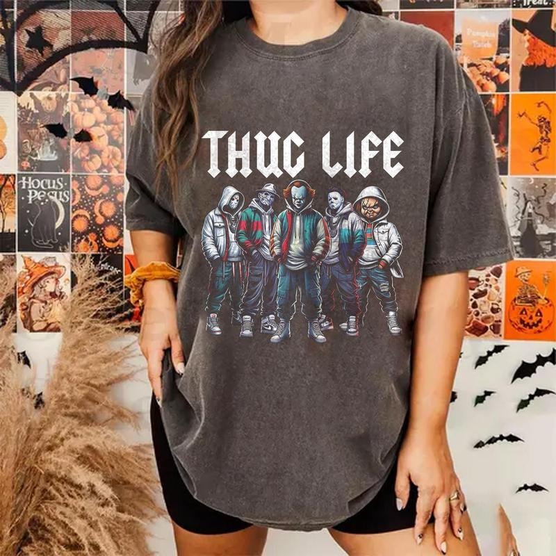 Vintage Thug L1fe V4 Horror Halloween Shirt, Sweatshirt, Hoodie Top Womenswear Athletic Collar