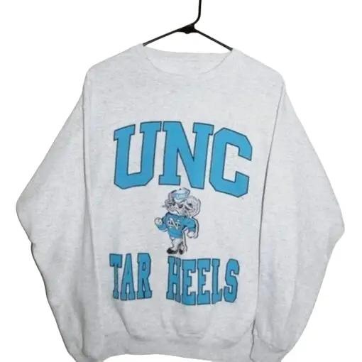 Vintage UNC Tar Heels Mascot Logo Sweatshirt, NCAA UNC Tar Heels Shirt, University of North Carolina Cotton Menswear