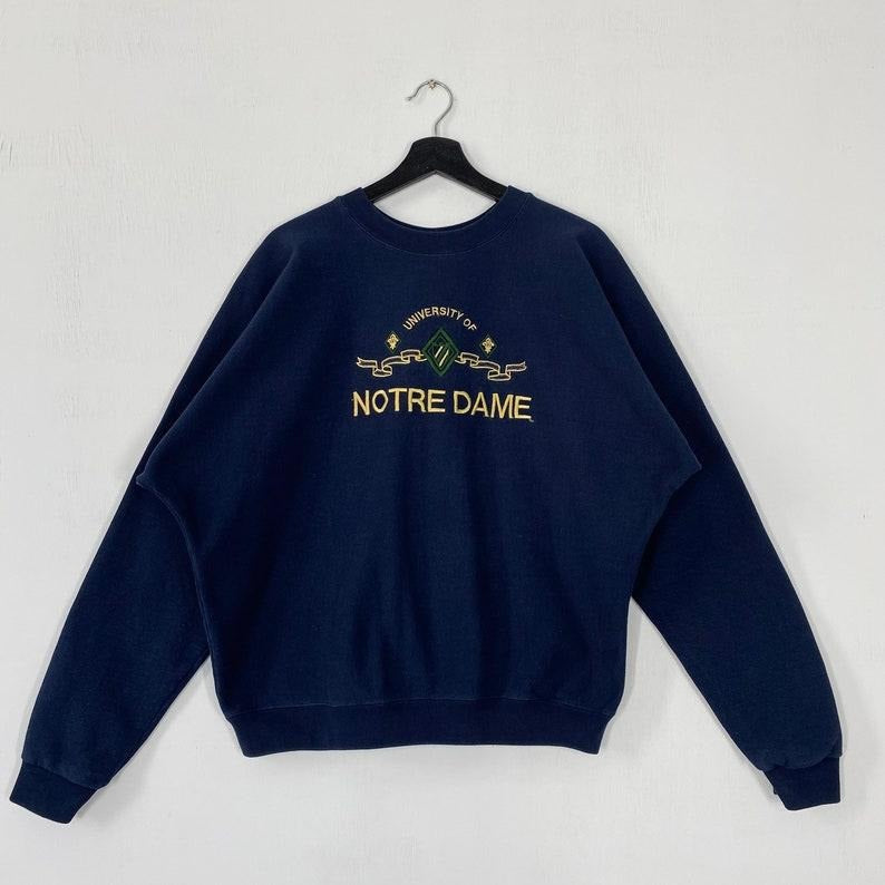 Vintage University Notre Dame Notre Dame Crewneck Unisex Tshirt, sweatshirt, hoodie Cotton Fabric Classic Menswear