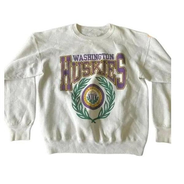 Vintage University of Washington Logo Sweatshirt, NCAA Washington Huskies Shirt, University of Washington, NCAA Shirt, Vintage Shirt Classic Cotton Fabric Menswear