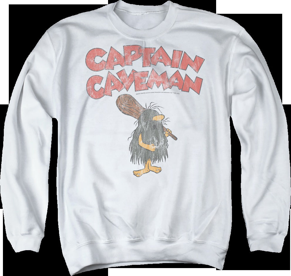 Vintage White Captain Caveman Sweatshirt