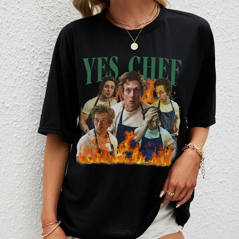 Vintage Yes Chef Shirt Retro Yes Chef Jeremy Allen White Shirt, Vintage Jeremy Allen White The Bear Cotton Fabric style 001