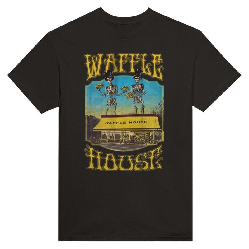 Waffle House Grateful Dead Lot T-Shirt, Trendy Shirt, Full Color T-Shirt, Graphic Vintage T-Shirt, For Men, For Women style 001