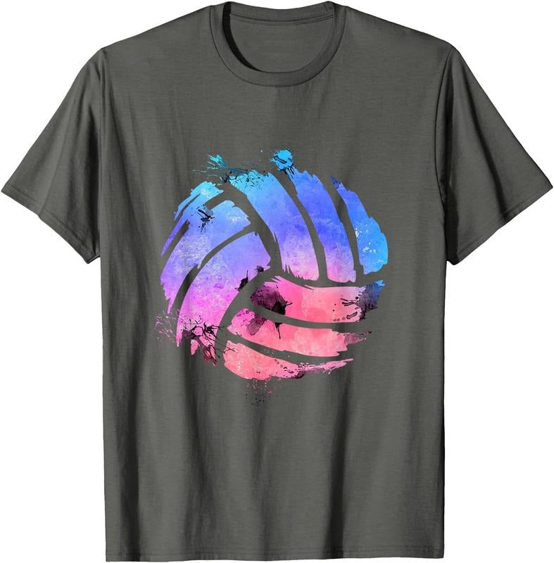 Watercolor Volleyball Lover - Beach Volleyball Player Unisex T-Shirt Sweatshirt Hoodie Crewneck Casual Shortsleeve Tshirt
