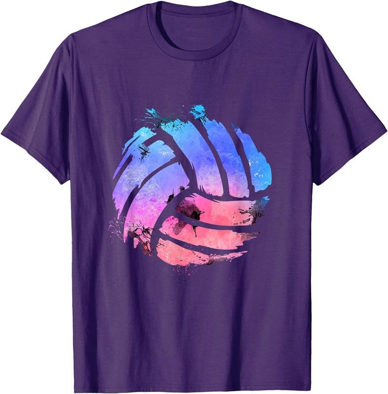 Watercolor Volleyball Lover - Beach Volleyball Player Unisex T-Shirt Sweatshirt Hoodie Crewneck Casual Shortsleeve Tshirt