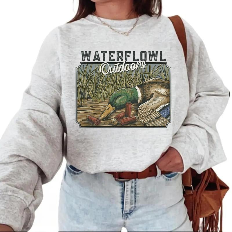 Waterflowl Outdoors Mallard Duck Hunting Sweatshirt Hello Hunting Season Hoodie,  T-shirt, Deer Duck Dog Nature Animal Lover Cotton Unisex