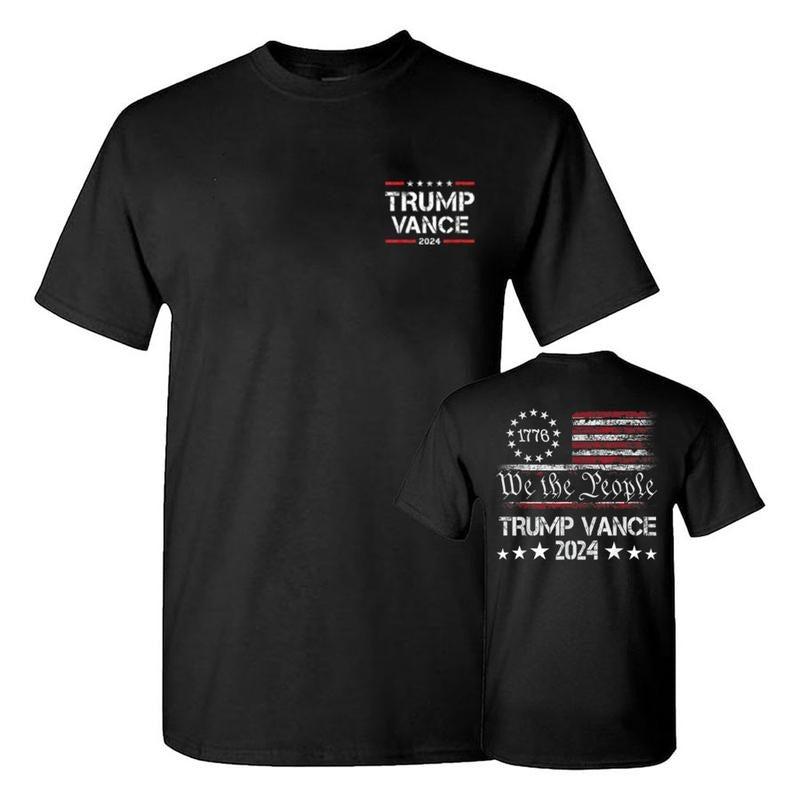 We The People Trump Vance 2024 Shirt, Trump Vance 2024 President Shirt, Trump Supporter Re-Election T-Shirt, Trump Supporters Unisex Cotton 2 Sides Shirt, Gift For Trump Fans, Full Colors, Full Sizes style 001