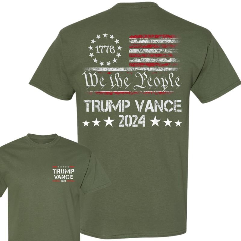 We The People Trump Vance 2024 Shirt, Trump Vance 2024 President Shirt, Trump Supporter Re-Election T-Shirt, Trump Supporters Unisex Cotton 2 Sides Shirt, Gift For Trump Fans, Full Colors, Full Sizes style 001
