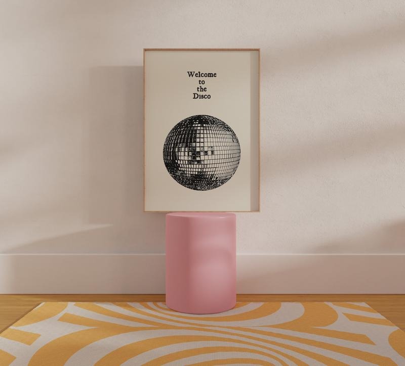 Welcome To The Disco Print, Vintage Disco Ball Poster, Aesthetic Wall Art Print, Minimalist Dancing Decor Retro Art, Poster Prints No Frame, Gifts For Bestie Friend Wall Decor, Big Wall Art, Gifts For Birthday Christmas Landscape Artwork