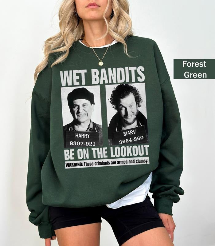 Wet Bandits Mugshot Sweatshirt, Armed and Clumsy Criminals Shirt, Funny Christmas Movie Shirt, Home Alone TEE, Christmas Home Party Tee